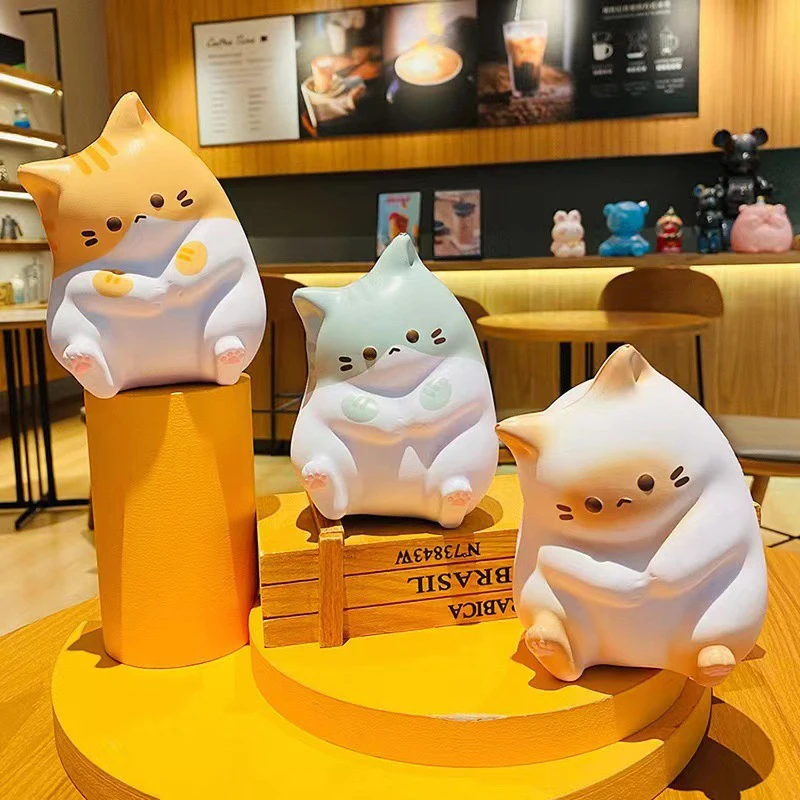 Cartoon Cat Slow Rebound PU Squeeze Toy Portable Antistress Ball Lovely Table Decor Stress Reliever Gift