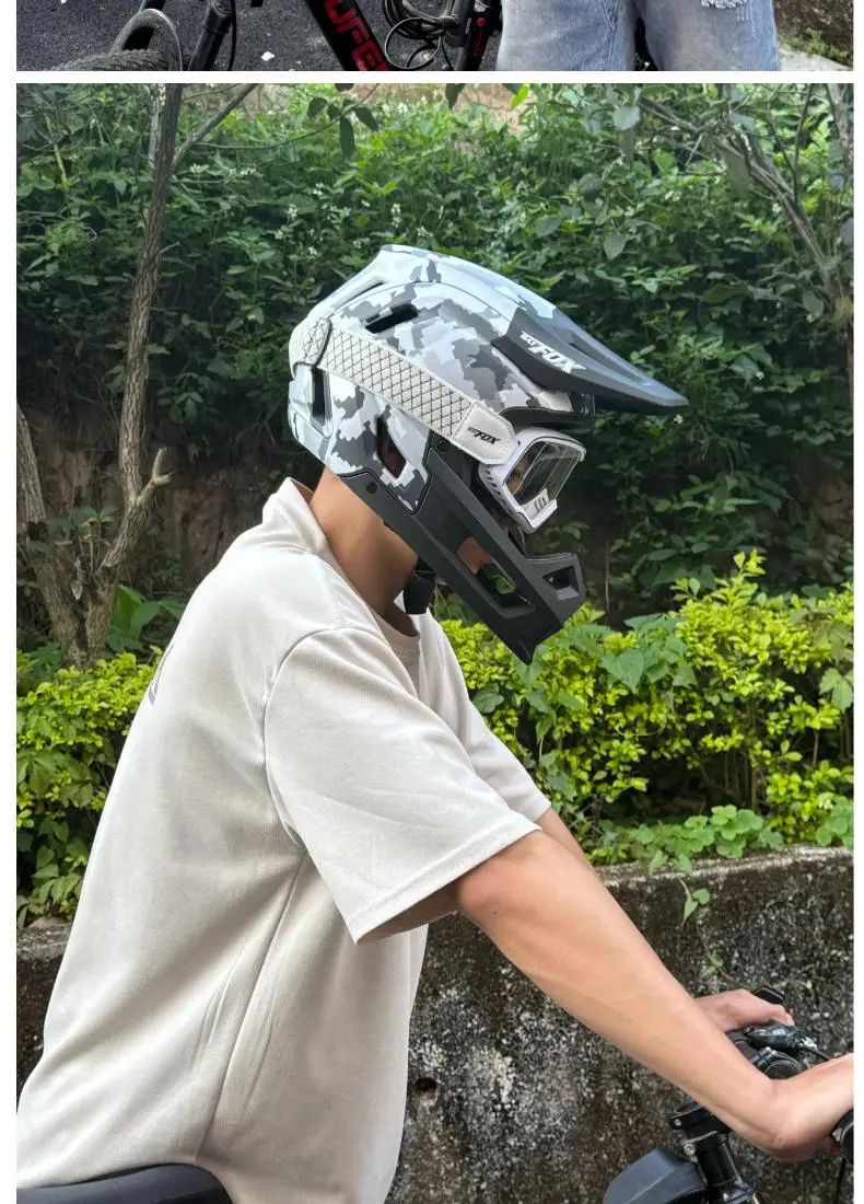 BATFOX Full Face Bike Helmet Off Road Speed Reduction Downhill Protect MTB Bicycle Helmet BMX Riding Racing Gear Cycling Helmets