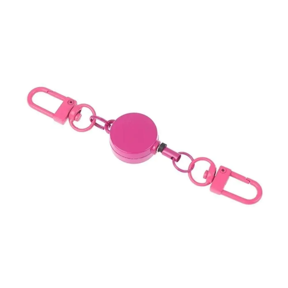 New Metal Easy-to-pull Buckle Rope Elastic Retractable Metal Badge Holder Anti-theft Retractable Key Ring Business