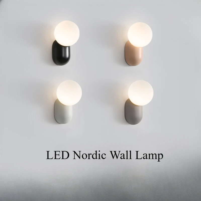 

Nordic Led Wall Lamp Creme Wall Sconce Decor Home for Bedroom Modern Minimalist Glass Wall Lamp Lampara De Pared Led Lighting