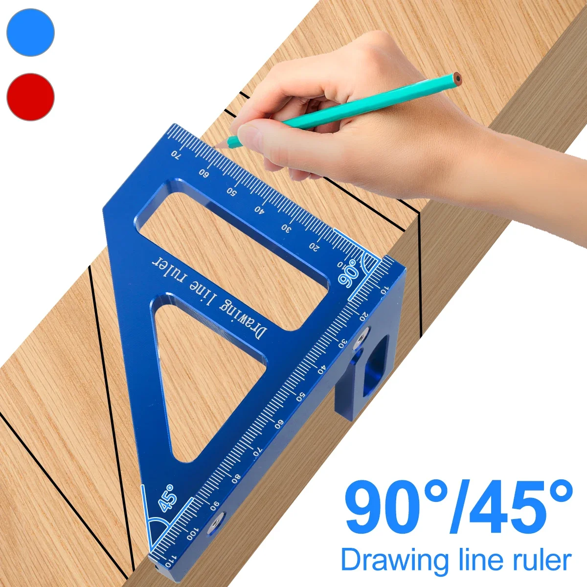 

Triangle Ruler Measurement Tool Aluminium Alloy Carpenter Set 5/90° Miter Square Angle Woodworking Tools Try Square Triangular