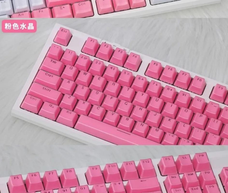 OEM PBT Keycaps DE FR ES KR EN RU Abnt2 Thai Keycap Crystal character translucent jelly closed two-color For Mechanical Keyboard view 5