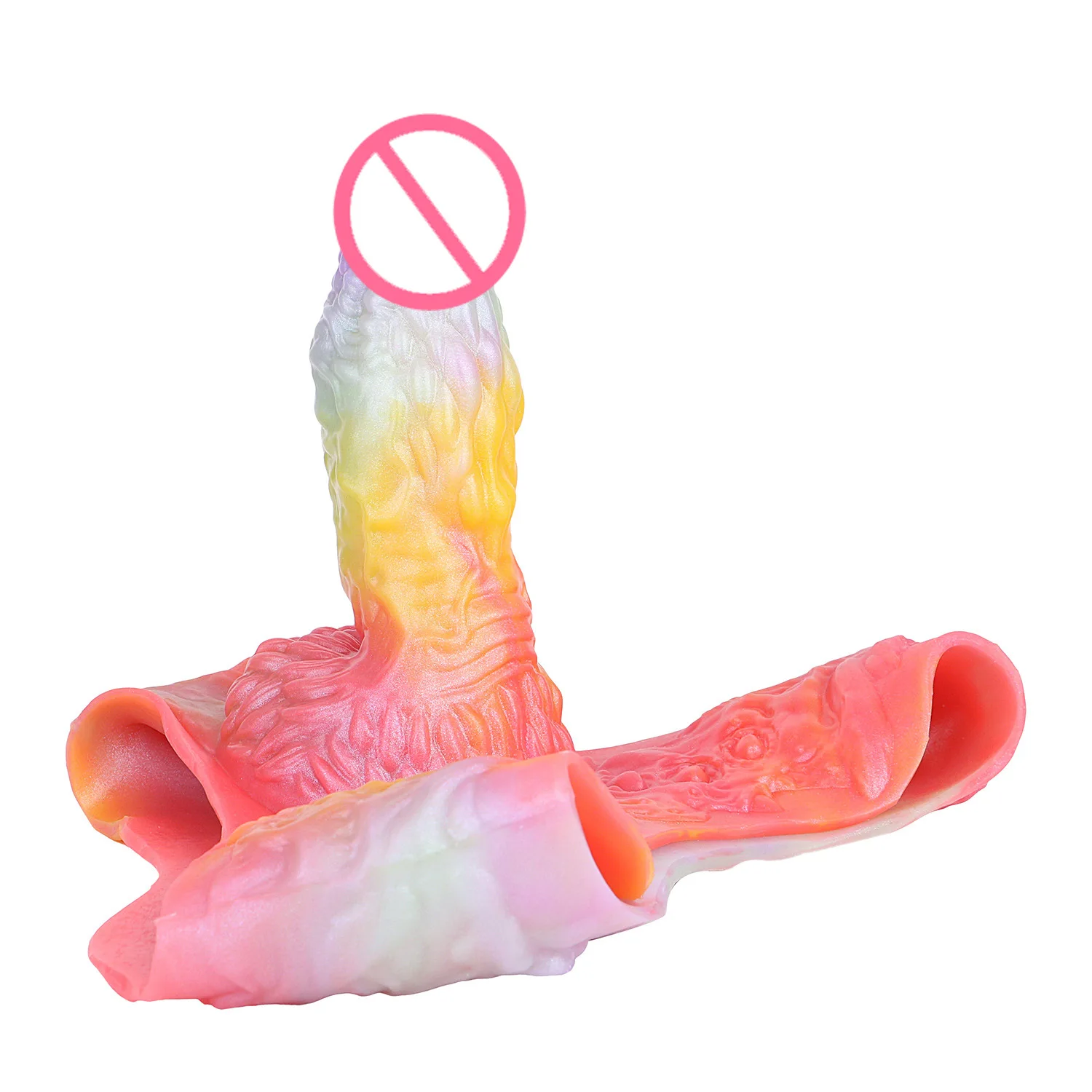 Manchon de pénis creux portable animal réaliste pour hommes – Jouet en silicone liquide plus épais et plus long, trou de 3,5 cm