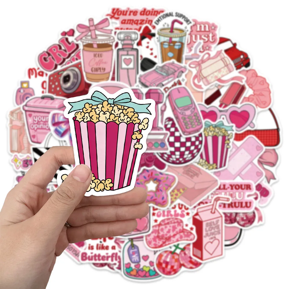 50PCS Cute Cartoon Ins Style Stickers Handwritten Materials Phone Cases Laptop Suitcases Water Cups Waterproof Stickers