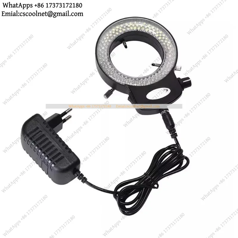 JS02 MIC-209 Transparent Shade Adjustable Microscope Light Source LED Ring Light Industrial 144 Lamp Beads 63MM