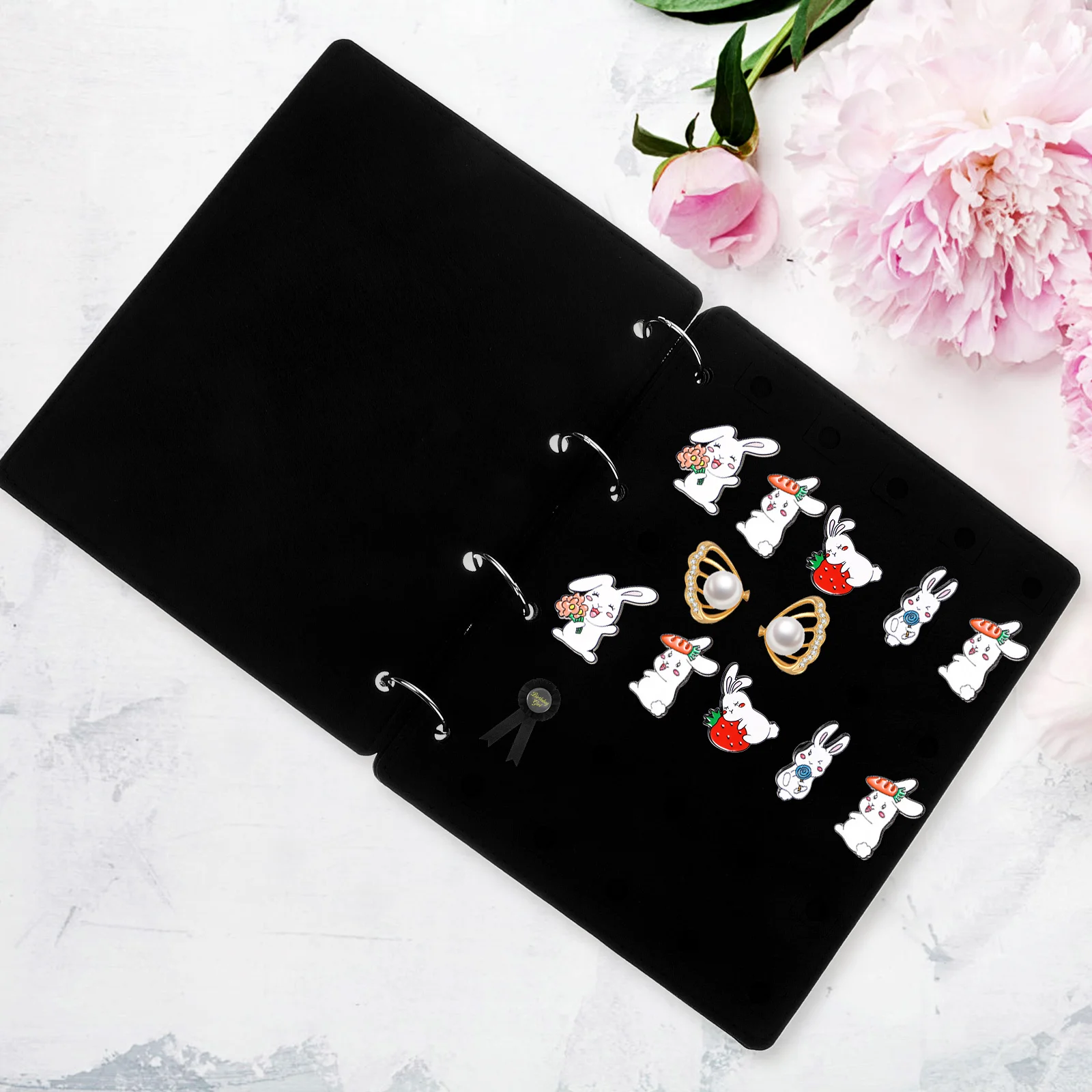 

Pin Display Book with Flexible Pages Badge Organizer Album Elegant Storage Collection Case for Pin Enthusiasts Charm Display