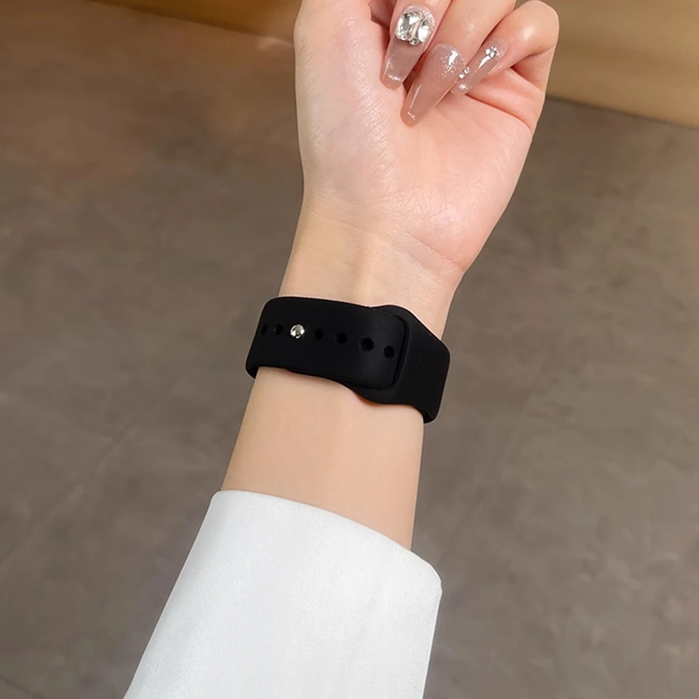 Pulseiras para apple watch band 45mm 46mm 44mm 42mm 49mm 40 41mm pulseira esportiva de silicone correa iwatch série 10 9 8 7 6 se ultra 2