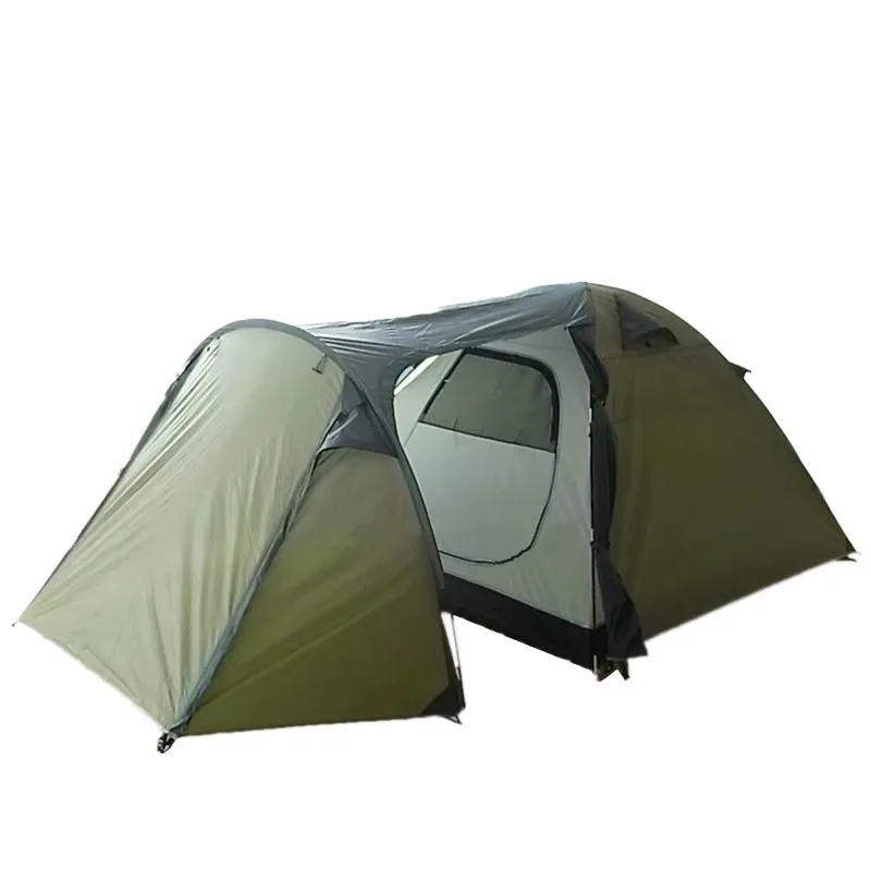 Multi-purpose 6-person camping tent, double-layer UPF 50 + UV-proof and waterproof EV tent with fiberglass frame