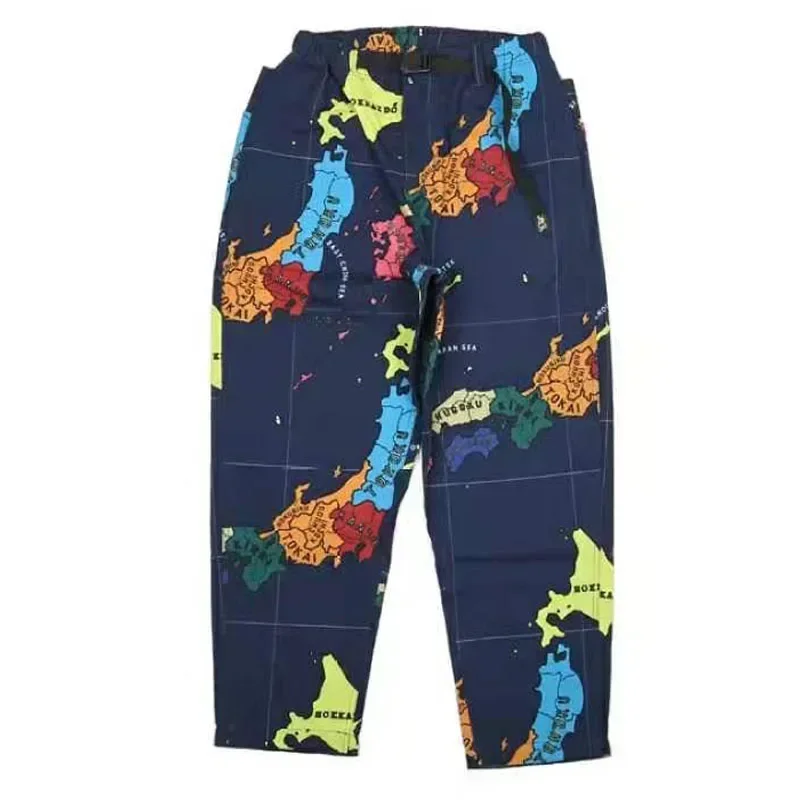 New Arrival GO SLOW CARAVAN Japanese Fashion Brand Popular Print Wide Matsuyama Functional Belt Pants for Men