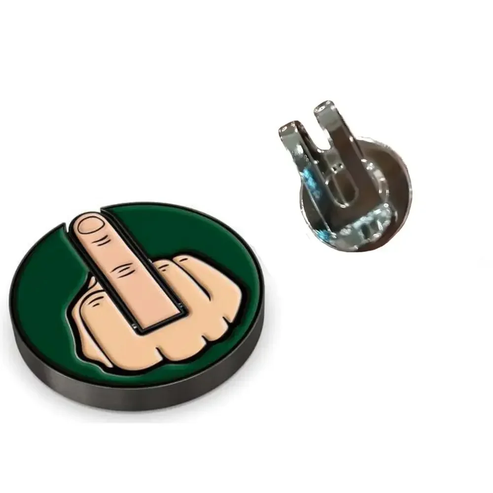 2024 Metal Middle Finger Golf Ball Marker Gifts Funny Removable Golf Ball Position Mark Golf Hat Clip Golfer Gifts