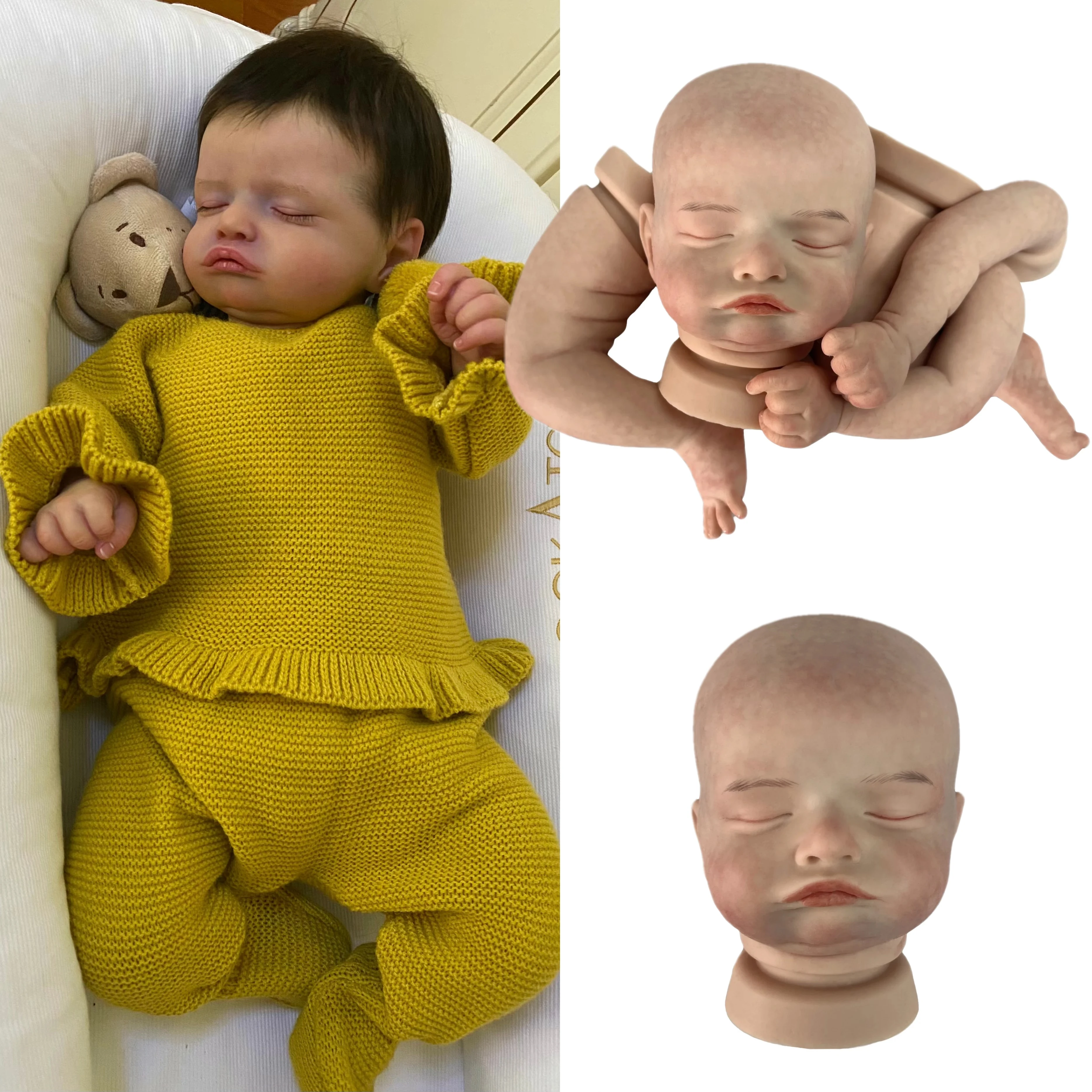 Saskia 18 Inch Rosalie Silicone Painted or Unpainted Doll Kits Bebe Doll Unassembled Handmade Lifelike Bebes Rerbon de Silicona