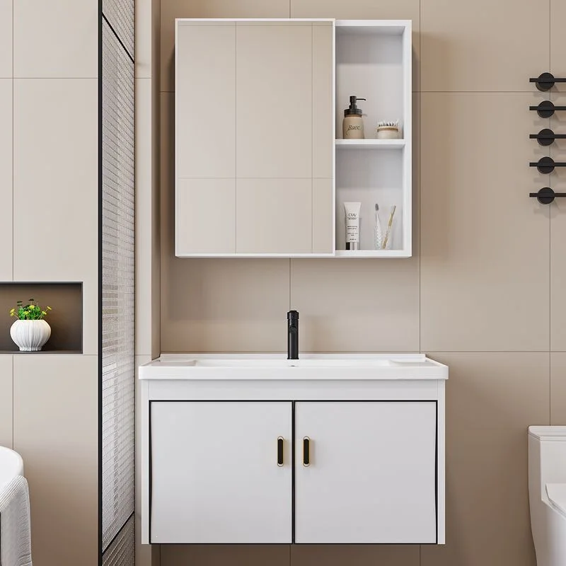 Cream Wind Wall-mounted Bathroom Cabinet Combined Wash Basin Cabinet Toilet Small Apartment Washbasin Cabinet Washbasin Basin