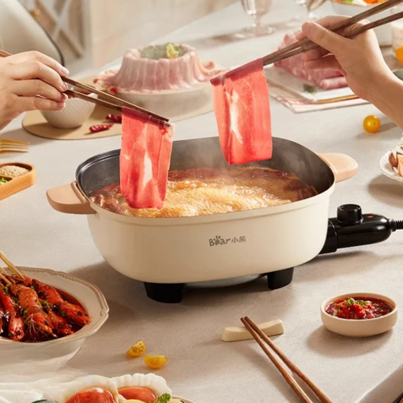 Electric hot pot household barbecue multifunctional cooking integrated electric cooking pot frying non-stick pan