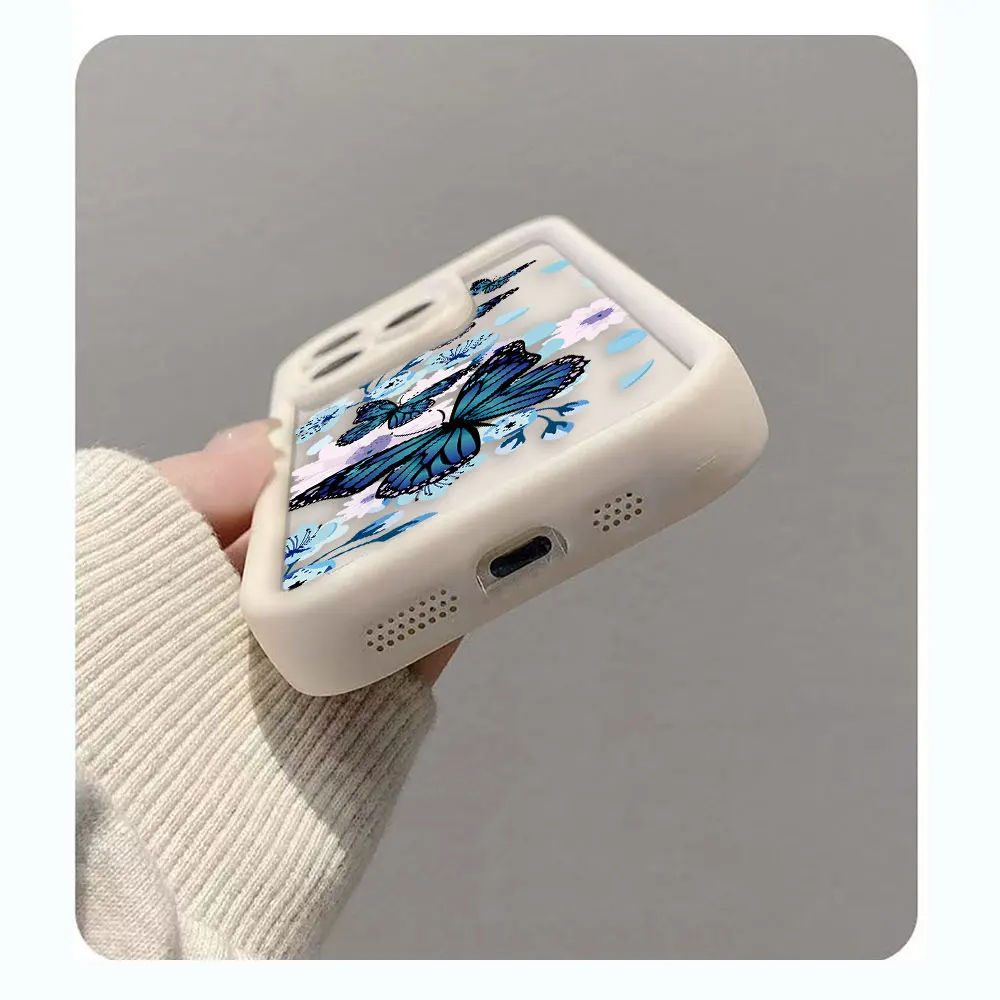 Pretty Purple Retro Butterfly Cover Phone Case For iPhone 16 APPLE 15 14 13 12 11 PRO MAX PLUS Soft TPU Color Case Funda Shell image 5