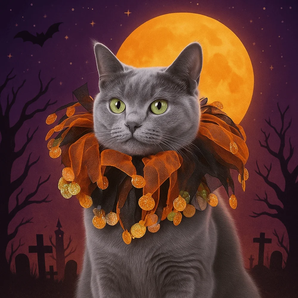 

Fuuny Pumpkin Halloween Cat Costume Adjustable Cosplay Props Cat Collar Hat Set Spider Mesh Pet Halloween Supplies Small Dog