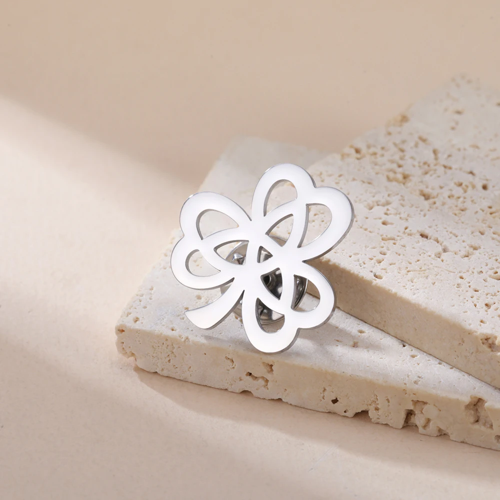 Dawapara Kleeblatt-Brosche mit Kleeblatt, Dreifaltigkeitsknoten, irisches Glückssymbol, St. Patricks Day, Edelstahlschmuck – Detail 22