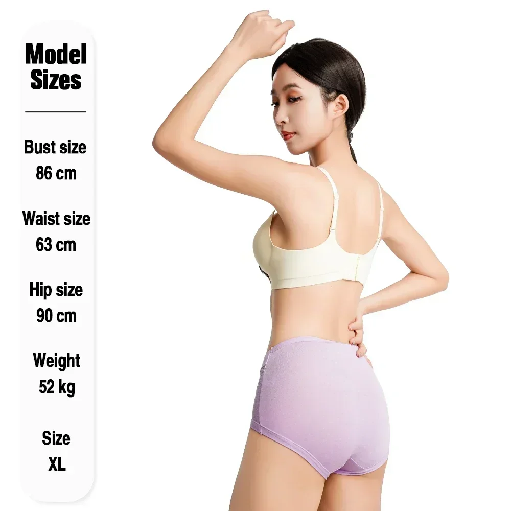 3pcs/pack 2024 Women High Waist Panties Female Briefs Modal Lace Plus Size Underpants Mother Middle Aged Oversize Underwear