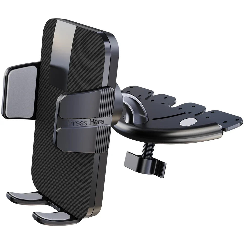 

Phone Holder For Car With 360 Degree Swivel Mount Fits CD Player Slot For Secure And Clear View During Travel And Commute