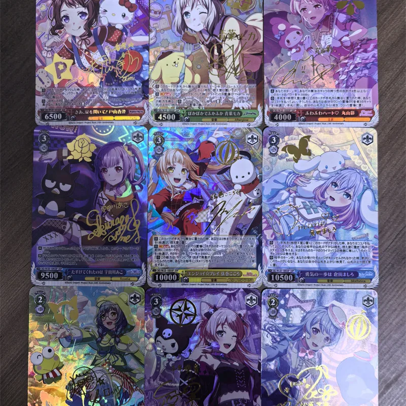 

9Pcs/set Diy Self Made Goddess Story Bang Dream! Collection Card Refraction Color Flash Toyama Kasumi Anime Cards Gift Toys
