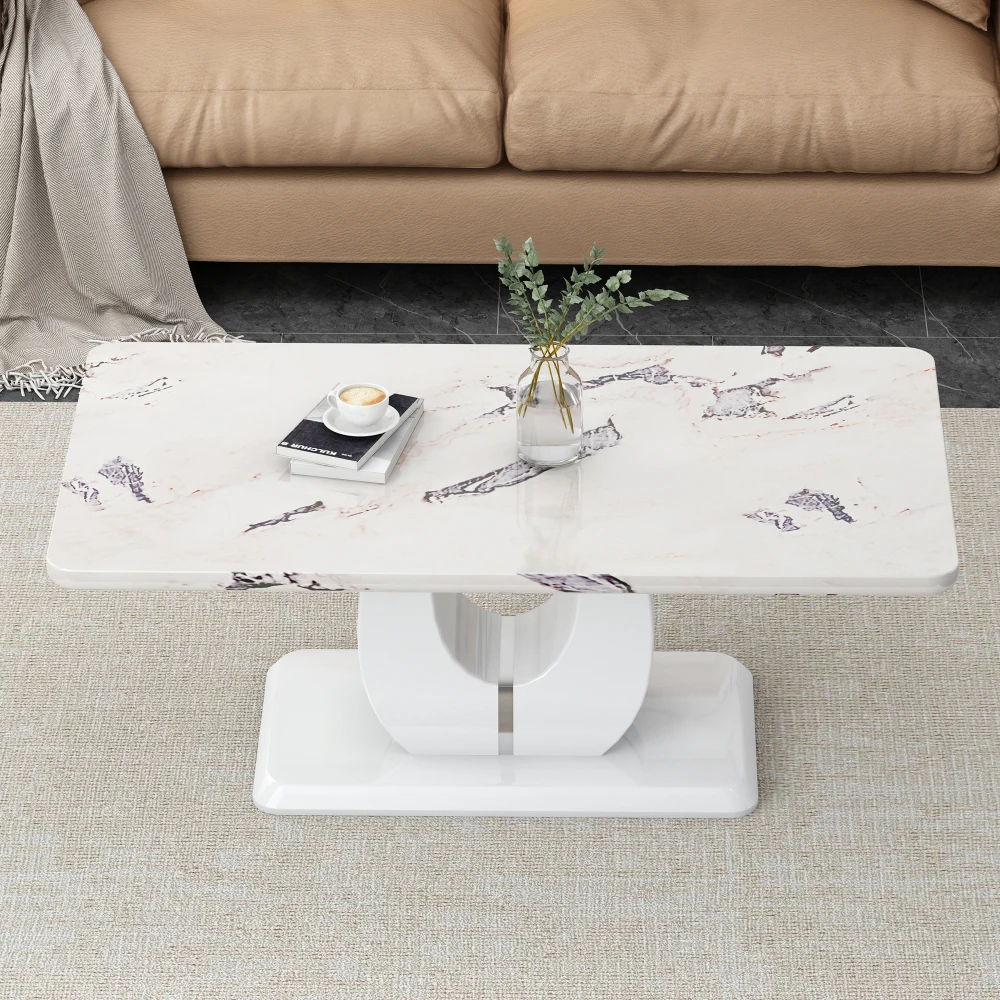 Simple Luxury Imitation Marble Dining Table  Computer Desk.Game Table for Dining Room, Living Room,Rectangular Coffee Tables