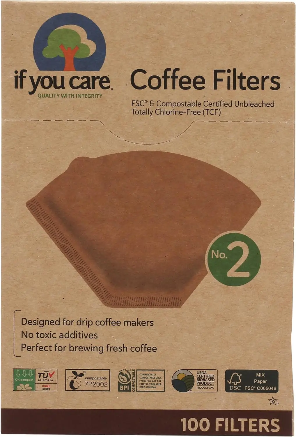 

Reusable Coffee Filters No. 2, 100 Count for Full-Bodied Flavor