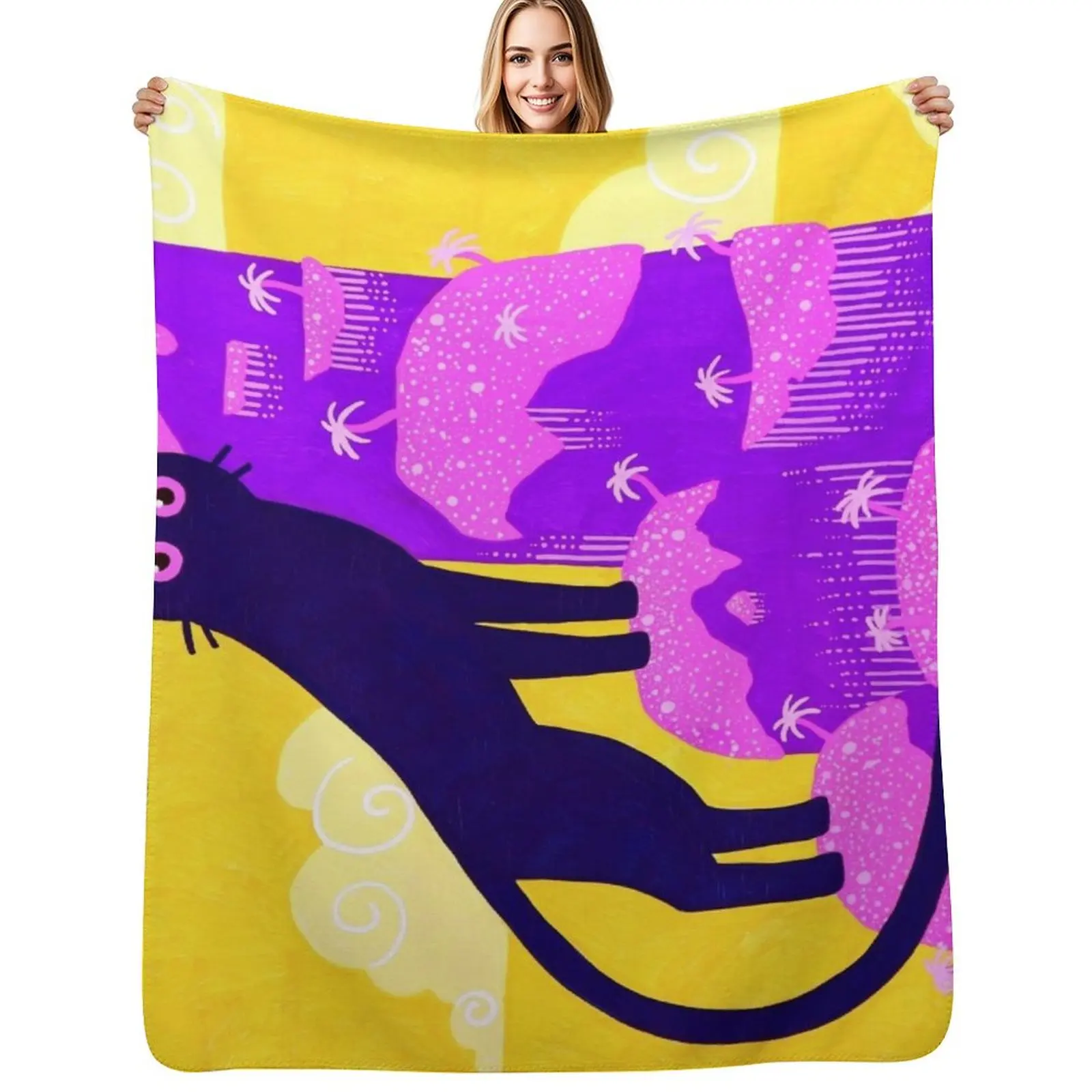 

Mountain Cat Throw Blanket Extra Large Throw Single sofa bed Travel Blankets