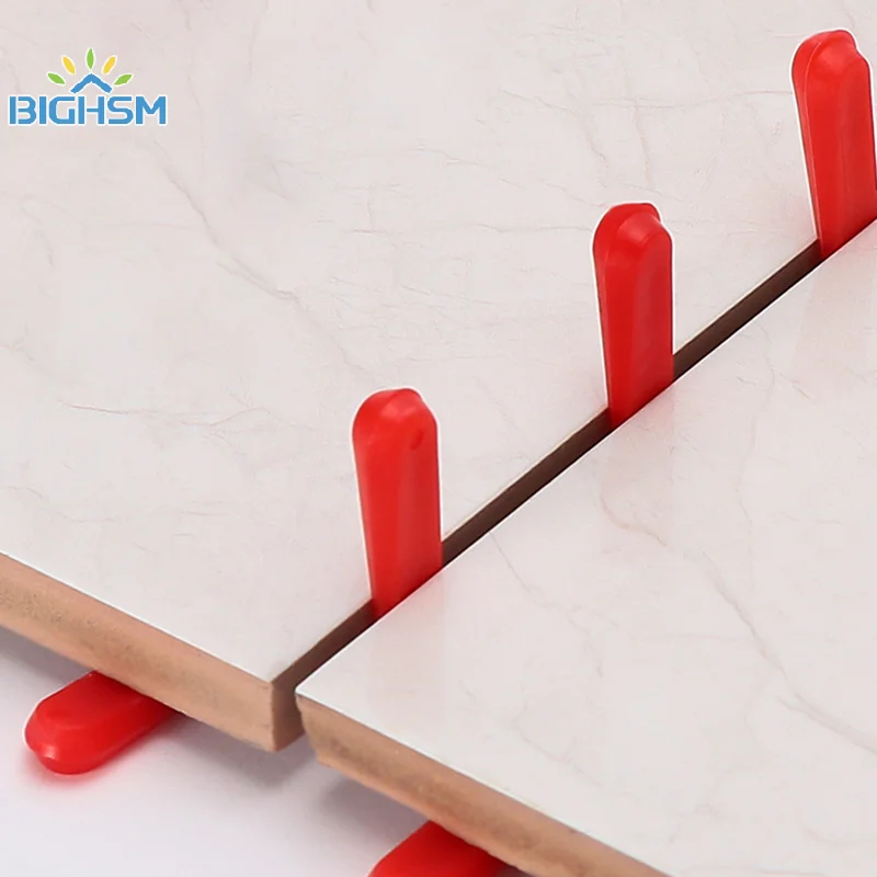 100Pcs lastic Tile Spacers Reusable Positioning Clips Wall Flooring Red Leveler Wall Tile Leveling System Laying Tiling Tool