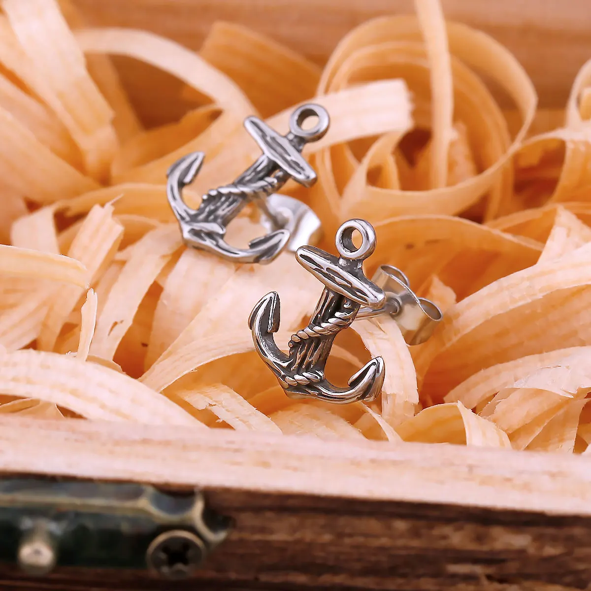 موضة الشمال مرساة وأقراط للرجال والنساء Vintage الشرير فايكنغ تميمة الفولاذ المقاوم للصدأ أقراط الهيب هوب مجوهرات هدية #3