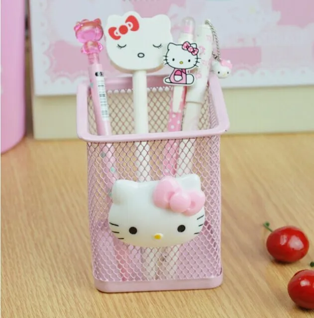 Sanrio Kawaii Pencil Holder Anime Accessories Creative Metal Cutout Tabletop Arrangement Multifunctional Storage Box Gift