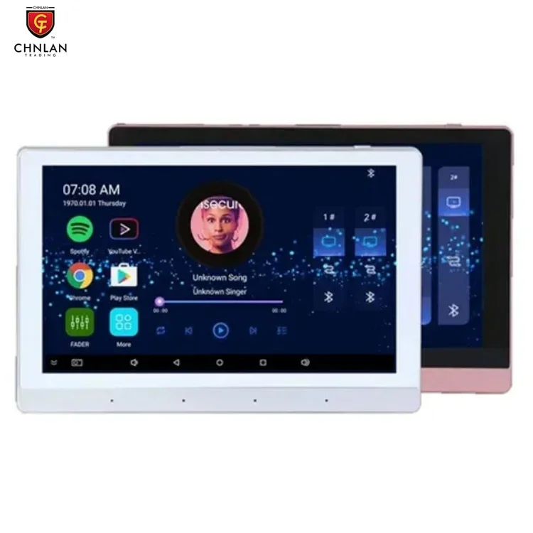 Best Seller N7 7 Inch 8x30w Home Android 11 32GB Background Sound Speaker System 2 Zone BT Wifi Wall Mounted Amplifier Smart Mus