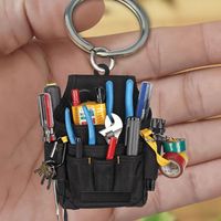 1Pc Acrylic Keychain Unique Electrician Tool Keyring Electrician Tool Bag Hanging Pendant Decoration Bag Accessories Gift