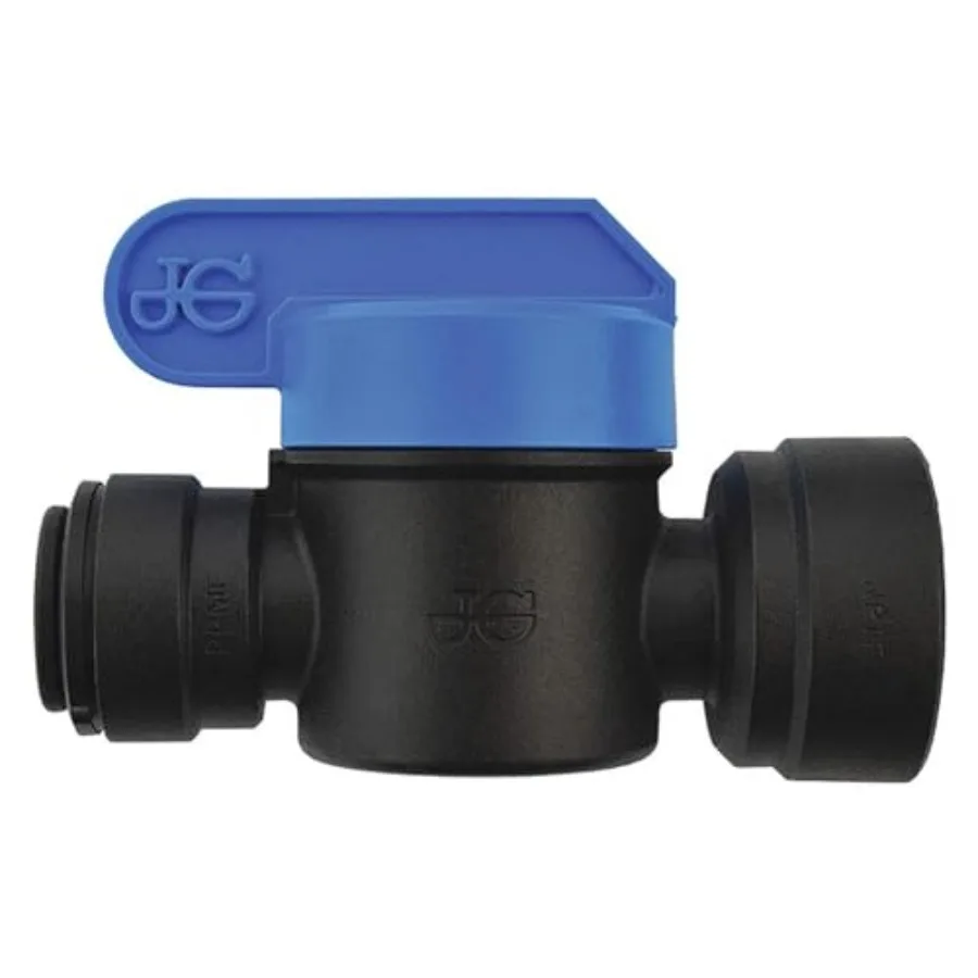 John Guest Speedfit PPSV451223E Black OD x 3/8 NPTF Polypropylene Push-to-Connect Female Shut-Off Valve 10-Pack for Industrial