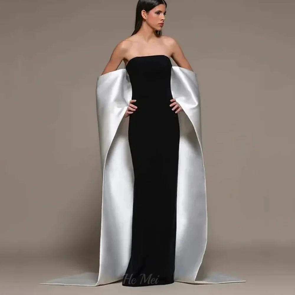 

Customized Mermaid Contrast Prom Dress Strapless Vintage Party Gowns Elegant Evening Dress فساتين سهرة