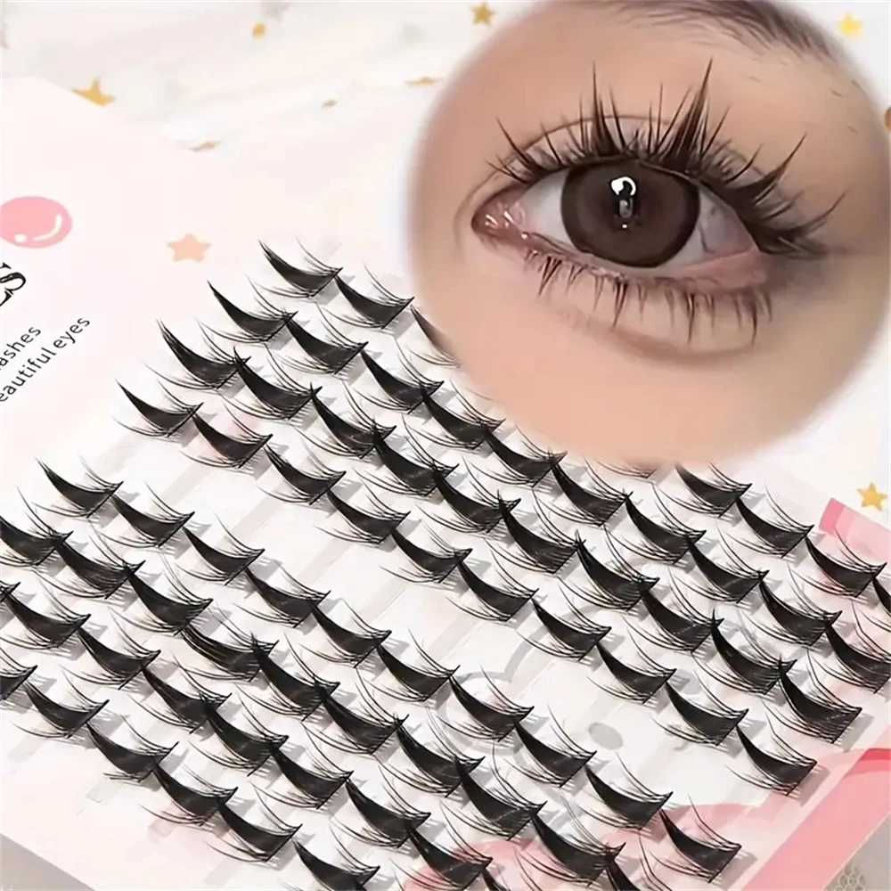 Doll & Cat Eye Style Cluster Eyelash Extensions, Reusable, Beginner-Friendly, Large Capacity, Natural Look