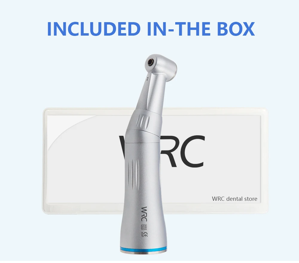 WRC Dental Inner Channel Low Speed Handpiece Set 1:1 Direct Drive Fiber Optic Contra Angle Straight Handpiece Air Motor 40000rpm