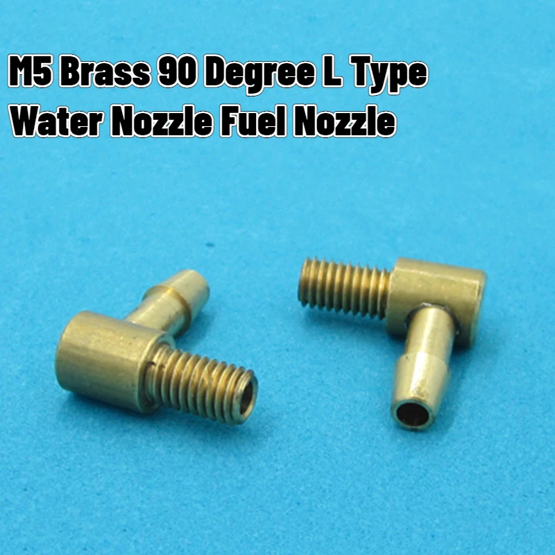 M5 Brass 90 Degree L Type Water Cooling Nozzle Faucet Water Nipple Fuel Nozzle For RC Methanol/Gasoline/Brushless Electric Boat