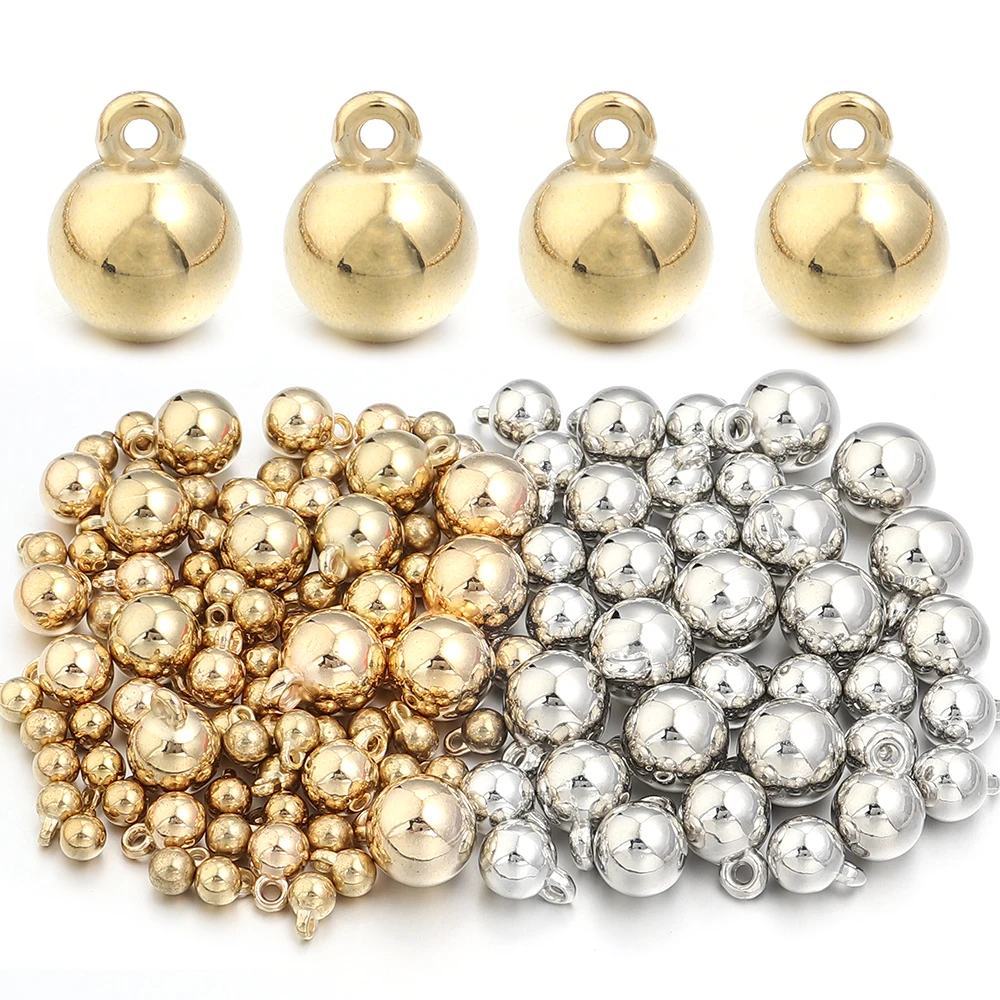 10-500pcs/lot CCB Hanging Beads 4/5/6/8/10/12/14/16mm Round Ball Bead Pendants For DIY Jewelry Making Necklace Bracelet