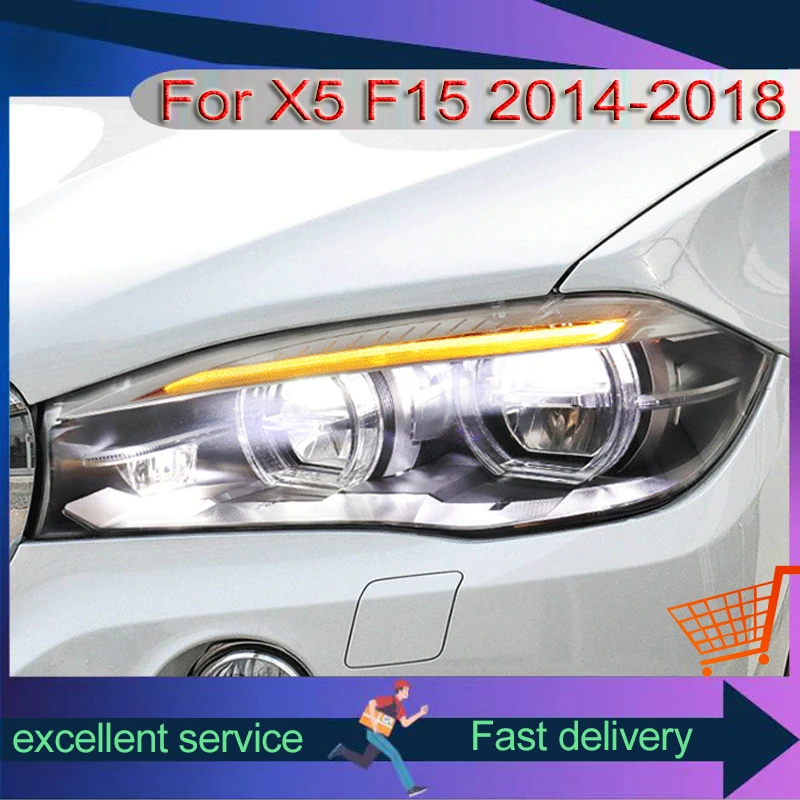 

Automotive Headlight For BMW X5 F15 2014-2018 High Configuration Modified Front Lamp Full LED Assembly Car Accessories