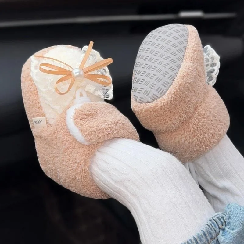 

Baby Autumn Winter Unisex Pre Walking Shoes for 0-1 Year Old 0-6-12 Months Warm Thickened Fleece Lined Cotton Baby Shoes