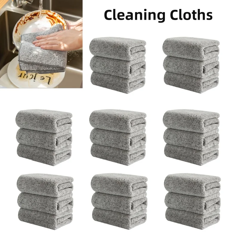 Zeer effectieve bamboe-houtskoolvaatdoek, sterke wateropname en gemakkelijk te wassen, perfect voor huishoudelijk gebruik