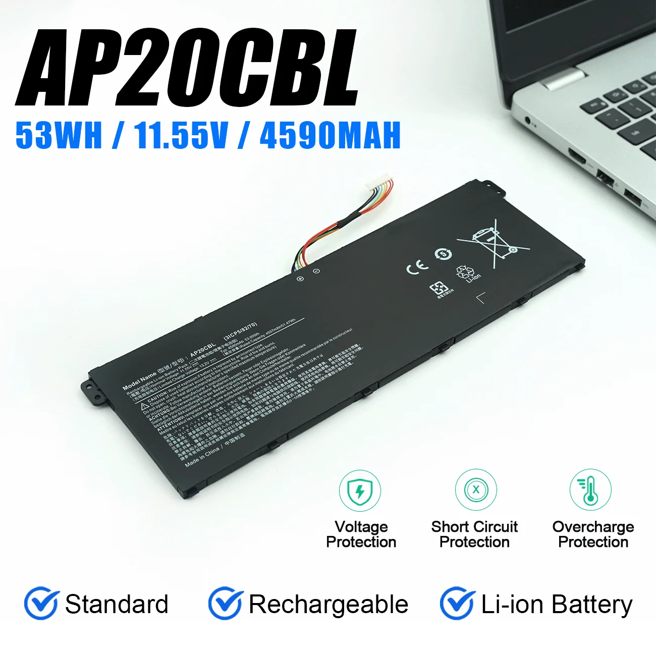 Nueva batería de ordenador portátil AP20CBL para Acer Chromebook 315 CB315-4H,511 C734,CB514,CB315,C815,Aspire 5 A515-5 Swift SF314,R5-5500U,