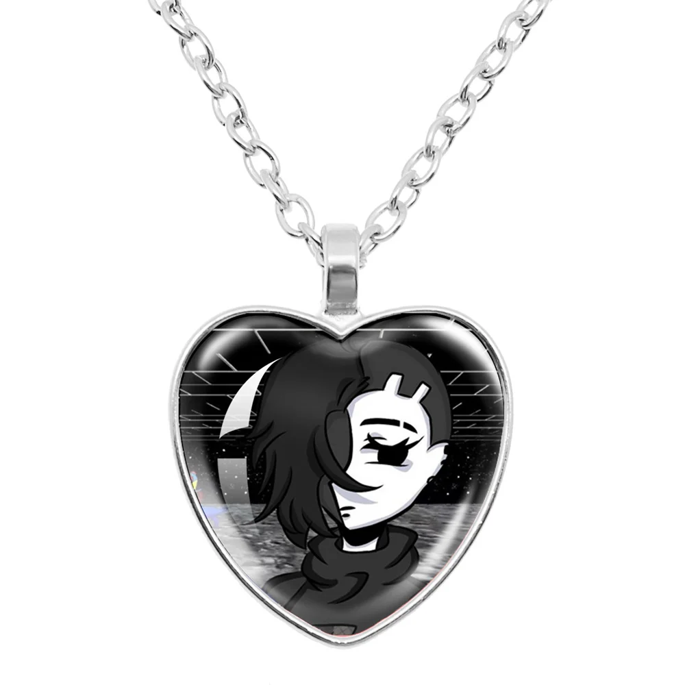 لعبة إينا دريم شواء مجردة فتاة إينا الزجاج القلب قلادة القلائد اكسسوارات القلب قلادة المشجعين المجوهرات هدية