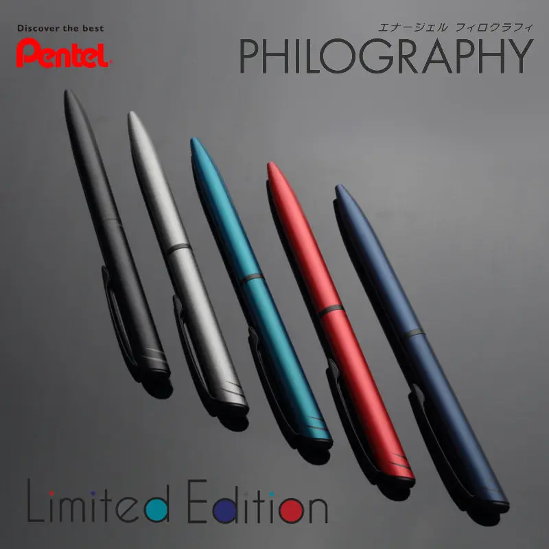 1pcs Japan PENTEL Gel Pen Quick Dry Rotating Metal Body 0.5mm Needle Tube Black Ink Student Stationery Supplies BLN-2005