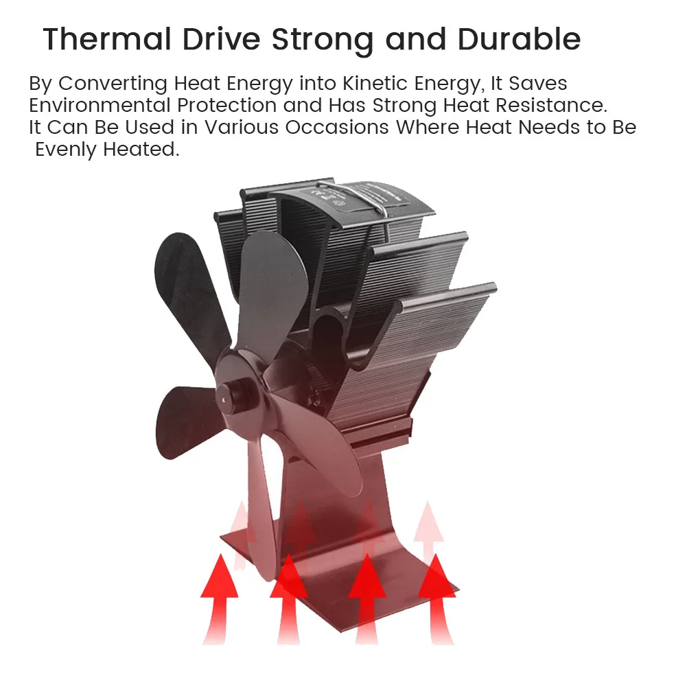 Heat Powered Stove Fan, Fireplace Fan with Designed Silent Operation, Circulating Warm Air Saving Fuel Efficiently