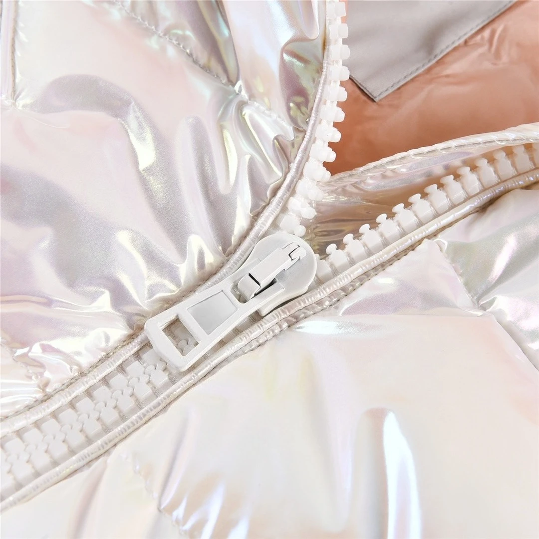 Luxury Down Jacket Women Brand Fashion Street Colorful Hooded Zipper Parkas Winter Designer Thicken Warm Shiny Puffer Coat 2025