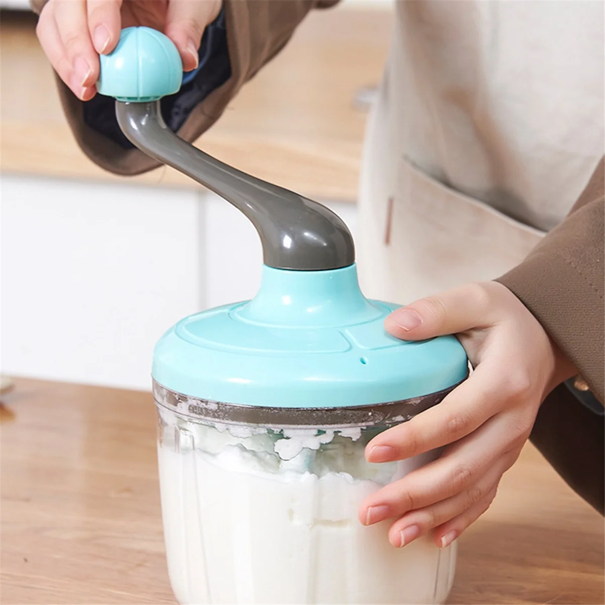 Batedor de ovos, batedor de creme com manivela manual, ferramentas de cozimento de batedor de ovos, misturador de espuma de creme, batedor de ovos, ferramenta de cozinha doméstica