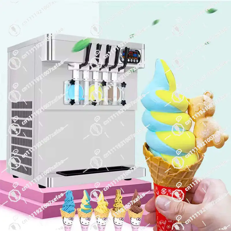 Snack Machine, Noodle  Blueberry Pumpkin Vertical Five-flavor Mixed Ice Cream Machine, Soft Ice Cream Soft Ice Cream Maker