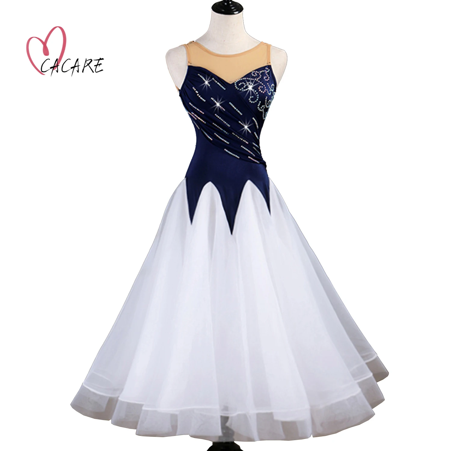 

Ballroom Dance Competition Dresses Waltz Dress Costume Standard Dancing Gown Clothes Tango Customize D0957 Mesh Back Sheer Hem