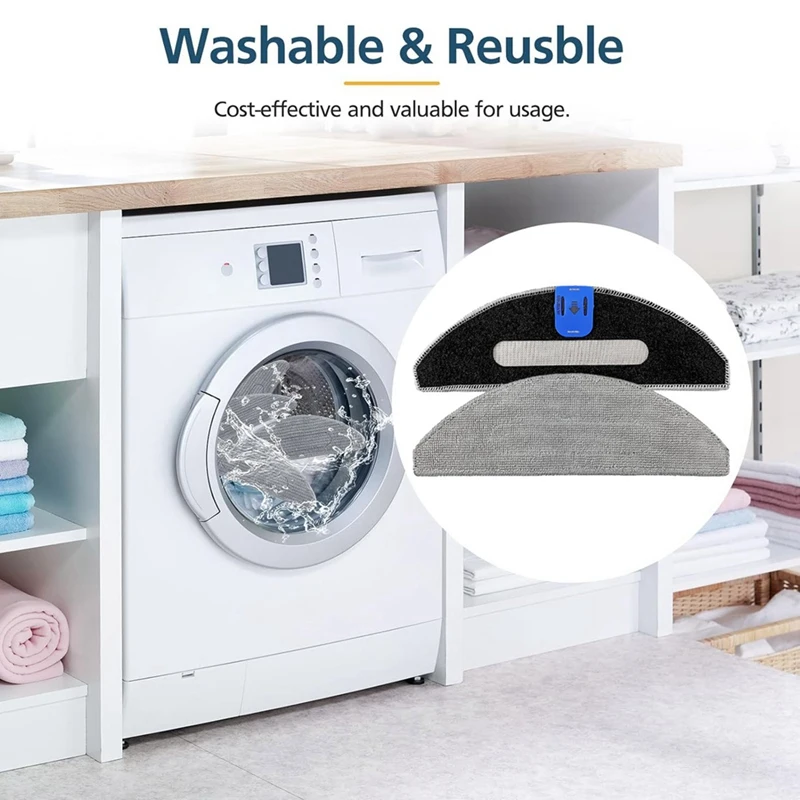 4PCS Microfiber Mop Pad Accessories For Irobot Roomba Combo I5+/ I5/ J5+/ J5 Robot Vacuum Mop Washable & Reusable