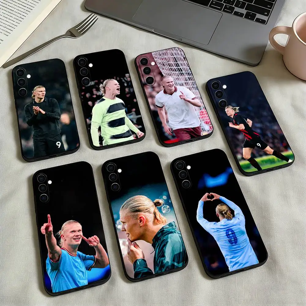 E-Erling Haaland-H 9   Phone Case Black Silicone Soft For Samsung Galaxy A73,A72,A71,A70,A53,A52,A51